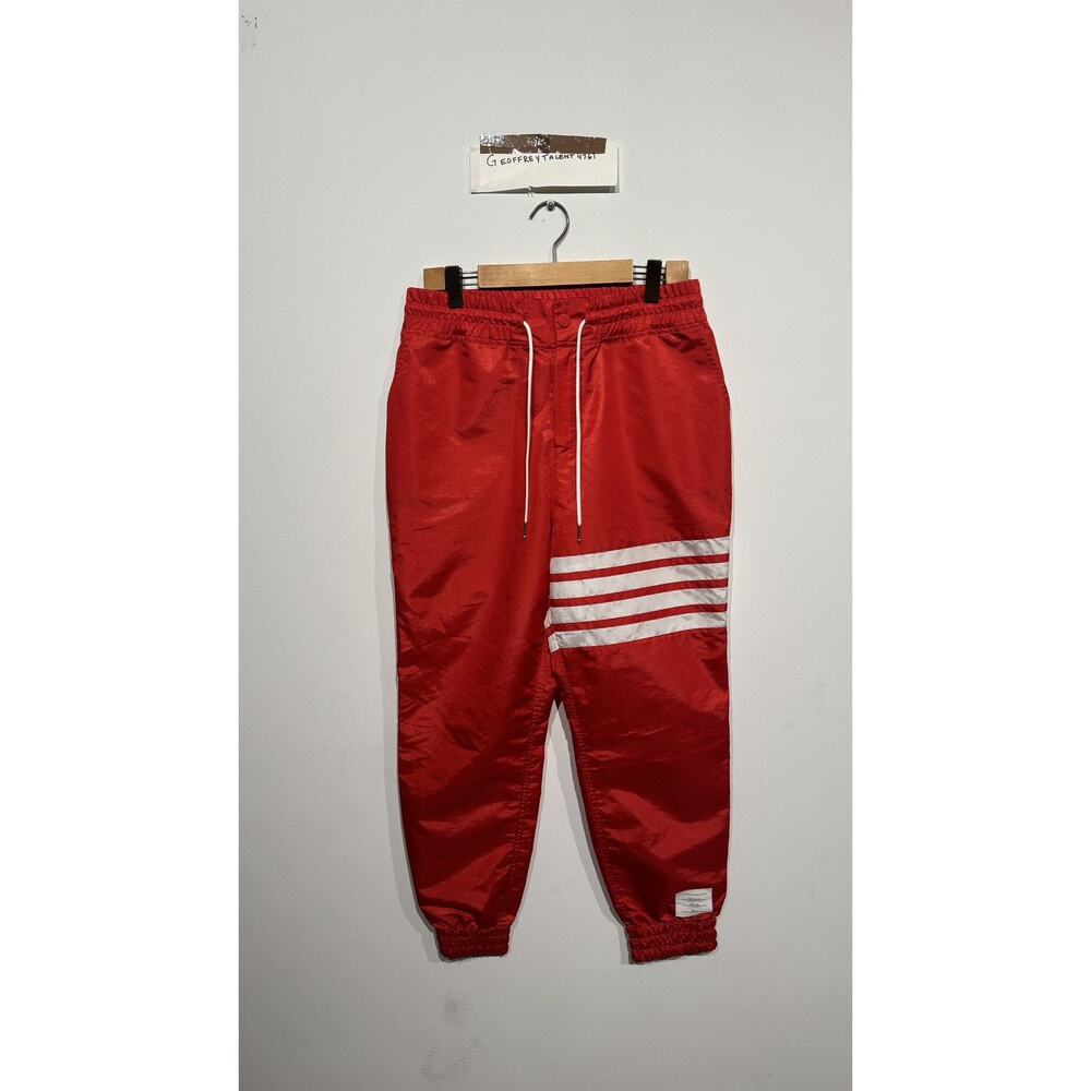 Thom Browne Red Ripstop 4-Bar Track Pants - Size 3